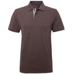 Asquith & Fox Mens Classic Fit Contrast Polo Shirt / Charcoal/ Heather Grey